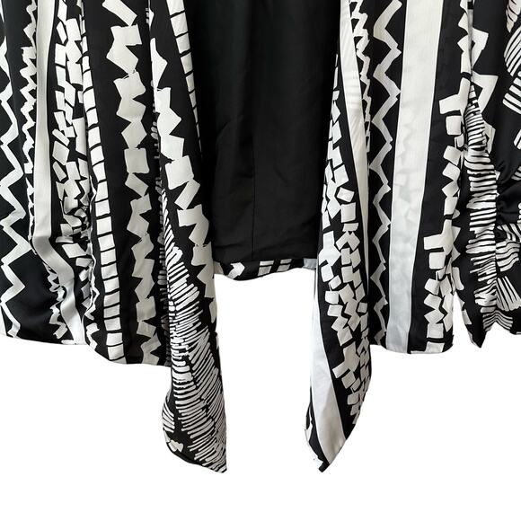 Sandro Open Cardigan Top Asymmetrical Hem Silky Soft‎ Ruched Womens Size XL - Picture 4 of 6